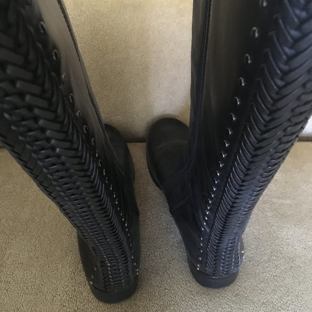 Antonio Melani NWOT Leather Studded Knee High Boots - Picture 1 of 7